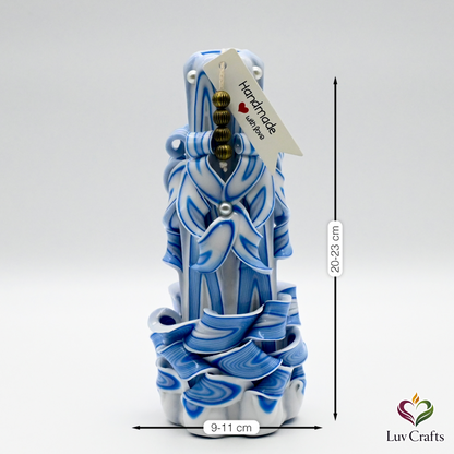 Azure Flow Ribbons – Hand-Carved Luxury Candle
