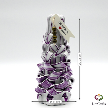 Violet Mist Ribbons – Hand-Carved Luxury Candle