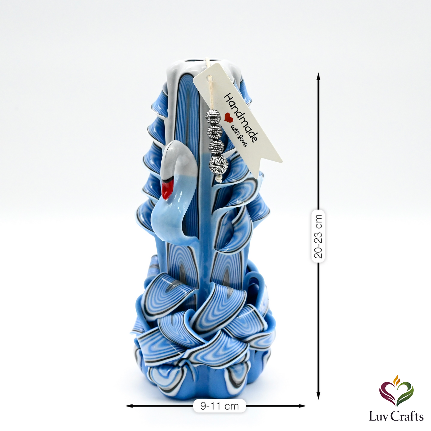 Azure Swan Ribbons – Hand-Carved Luxury Candle