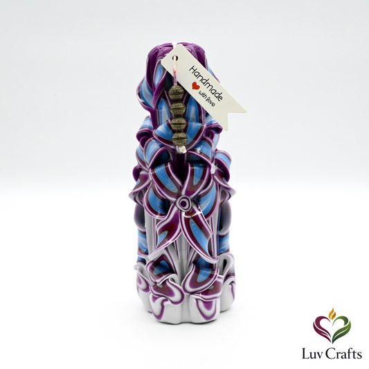 Velvet Indigo Ribbons – Hand-Carved Luxury Candle