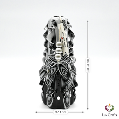 Noir Ivory Ribbons – Hand-Carved Luxury Candle