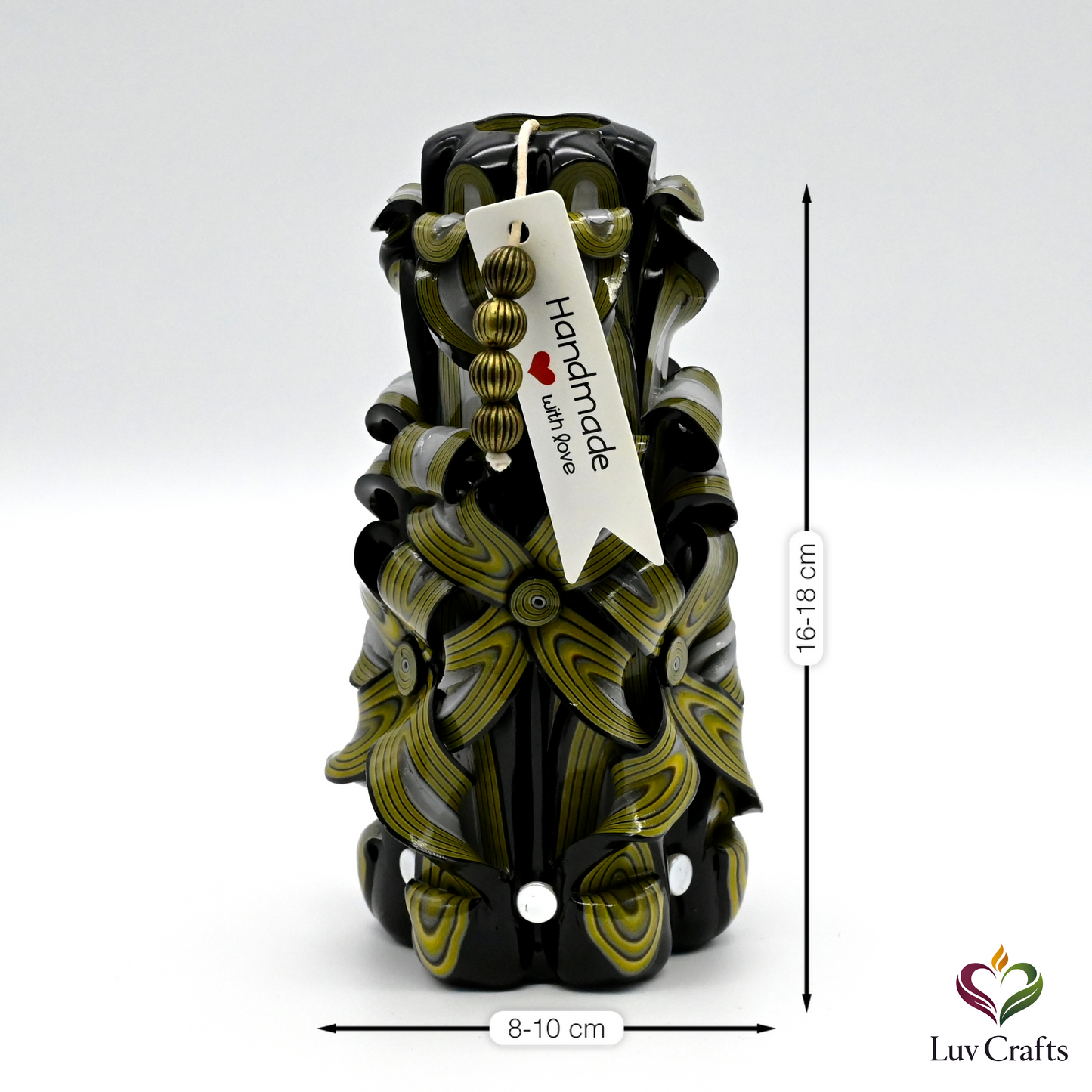 Olive Noir Ribbons – Hand-Carved Luxury Candle