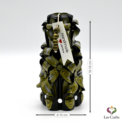 Olive Noir Ribbons – Hand-Carved Luxury Candle