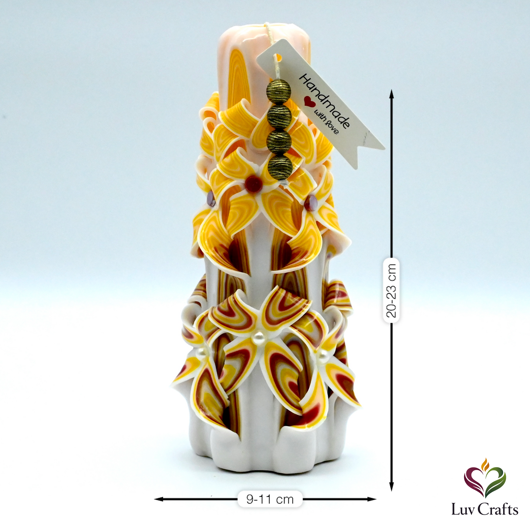 Golden Ember Ribbons – Hand-Carved Luxury Candle