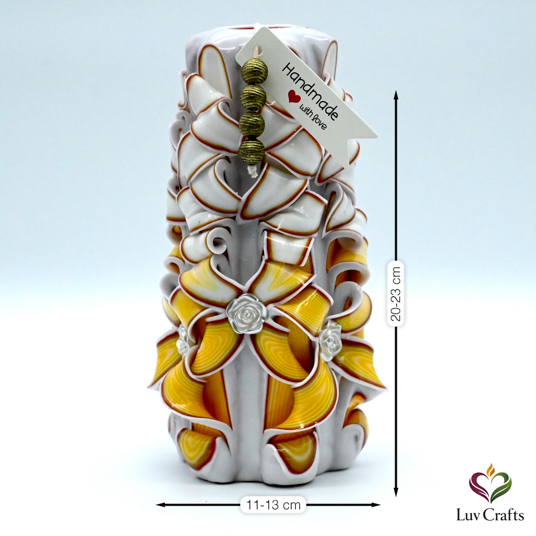 Golden Ivory Ribbons – Hand-Carved Luxury Candle