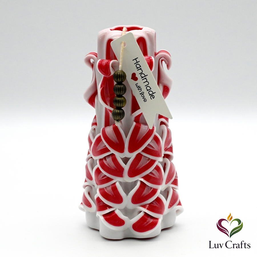 Scarlet Cane Woven Ribbons – Hand-Carved Luxury Candle