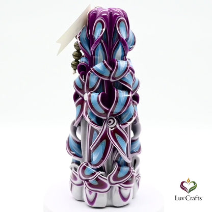 Velvet Indigo Ribbons – Hand-Carved Luxury Candle