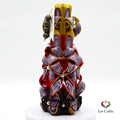 Golden Ember Ribbons – Hand-Carved Luxury Candle