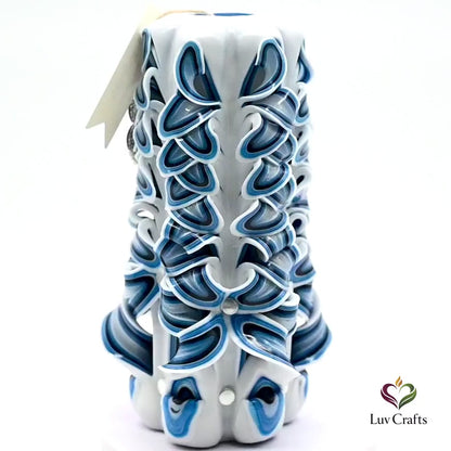 Arctic Blue Ribbons – Hand-Carved Luxury Candle