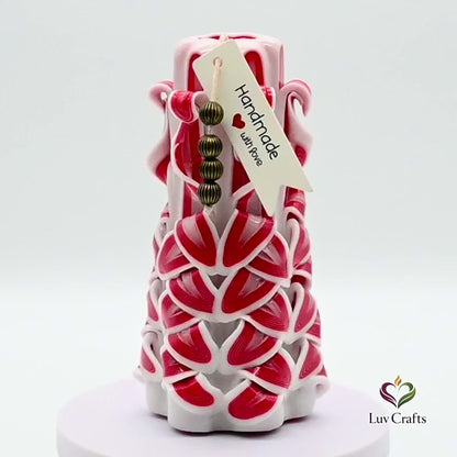 Scarlet Cane Woven Ribbons – Hand-Carved Luxury Candle