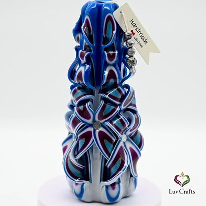Indigo Mist Ribbons – Hand-Carved Luxury Candle