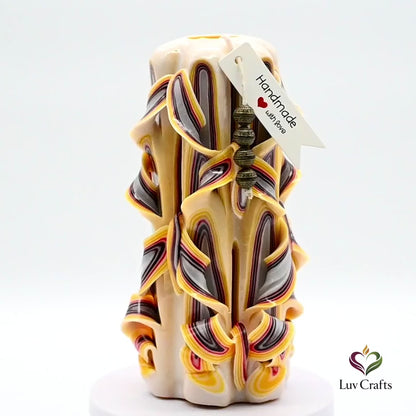 Solar Veil Ribbons – Hand-Carved Luxury Candle
