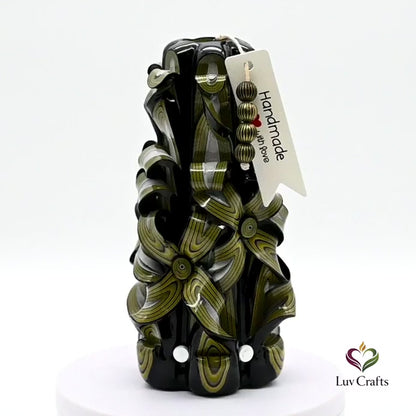 Olive Noir Ribbons – Hand-Carved Luxury Candle