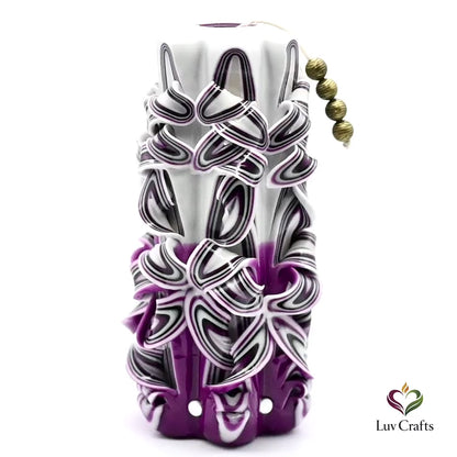 Velvet Amethyst Ribbons – Hand-Carved Luxury Candle