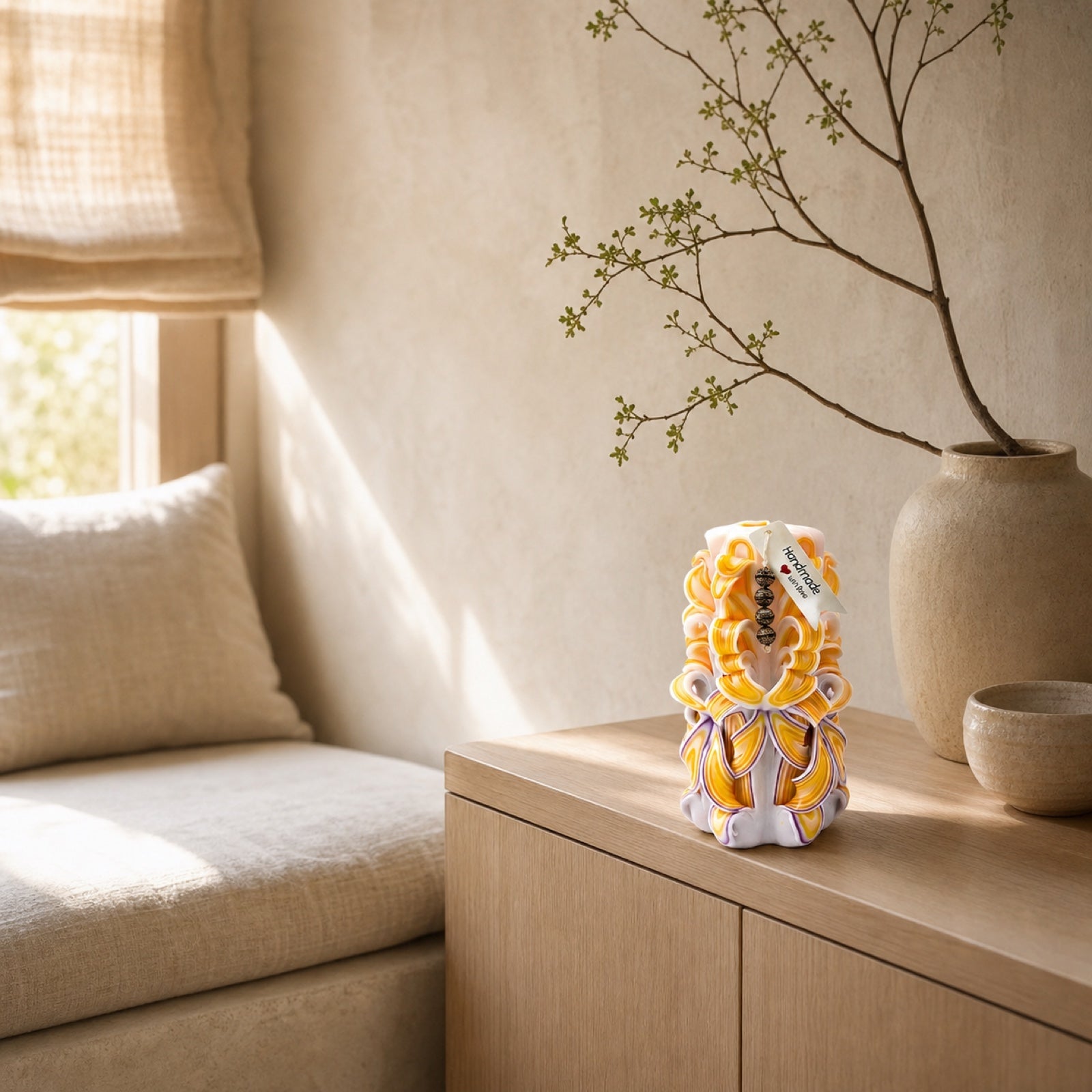 An original Sunlit Ivory carved candle